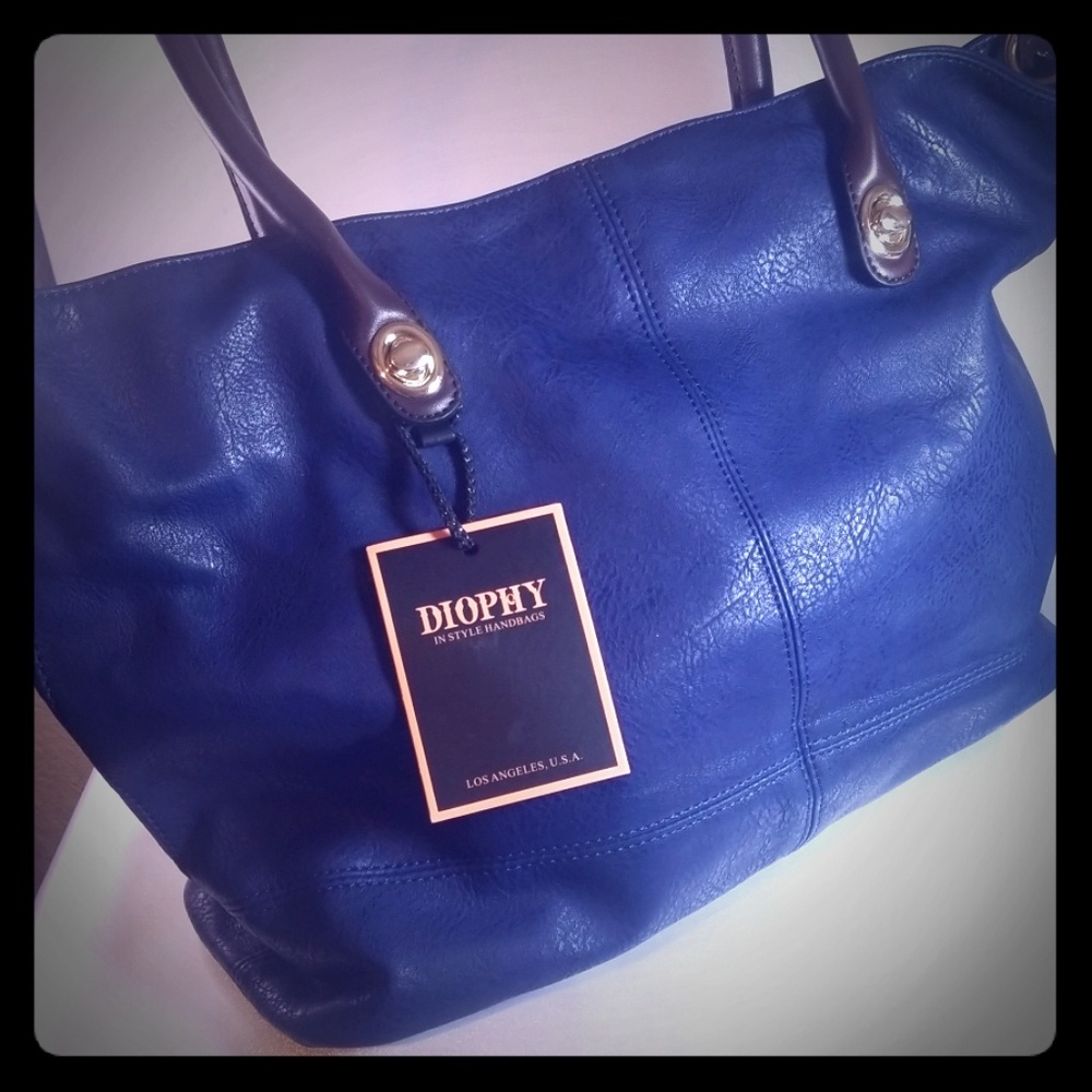 Diophy Blue Leather Bag